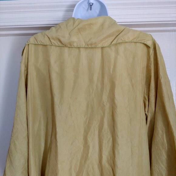 Whispers VTG Carole Dolighan Chartreuse 100% Silk Kimono Jacket S/M - Picture 12 of 14